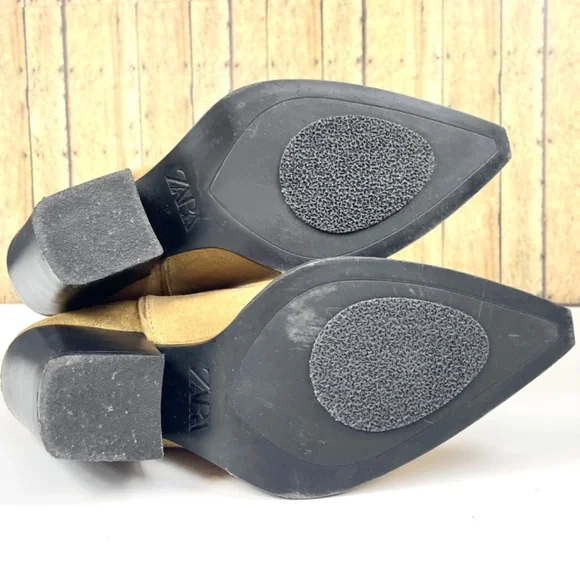 Zara Embroidered Taupe/Tan Suede 15.5” Pull-On Boots, Size 7.5 - Picture 7 of 15